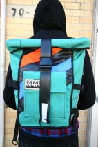 Aqua-Orange Blossom Pannier/ Backpack