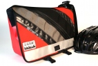 Red, Charcoal and Bike tubes Medi Messenger Bag
