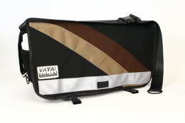 Black and Brown Striped Diaper Bag - MEDI Diaper Bag