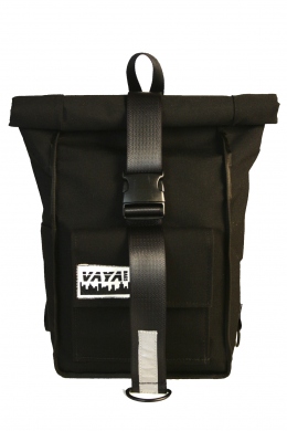 Black Simple Rolltop Backpack Backpack