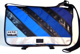 Shades of Blue with Bike Tubes Medi Messenger Bag