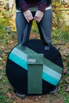 Green and Black Cymbal Backpack Drum Bag