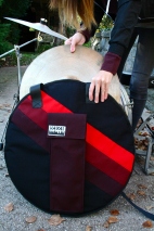 Red and Black Cymbal Backpack Drum Bag