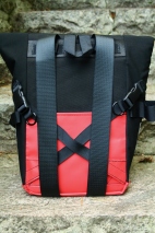 Canvas Striped Pannier Pannier/ Backpack